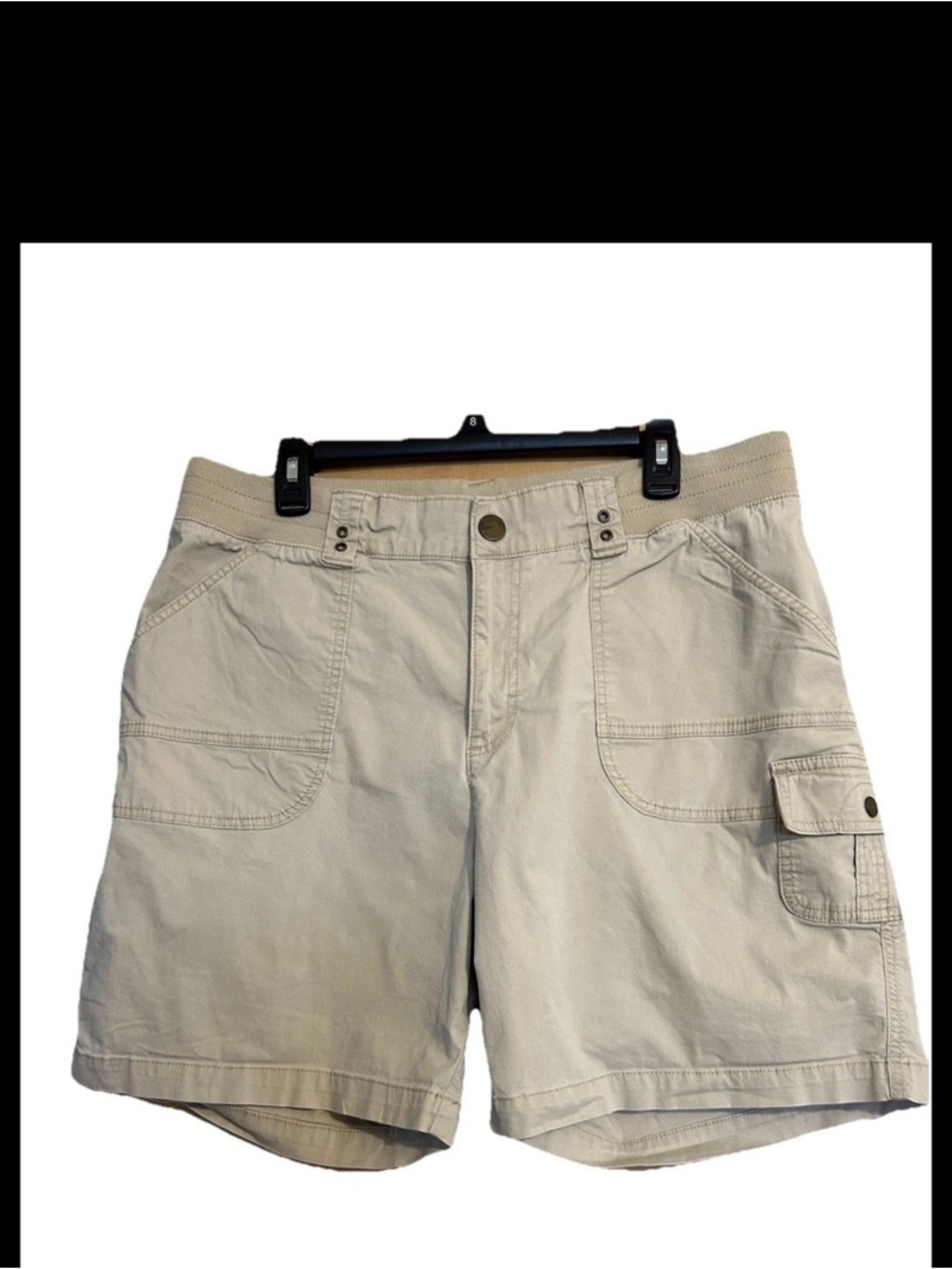 Lee Relaxed Fit women’s khaki cargo shorts 18W Medium cotton elastic waist